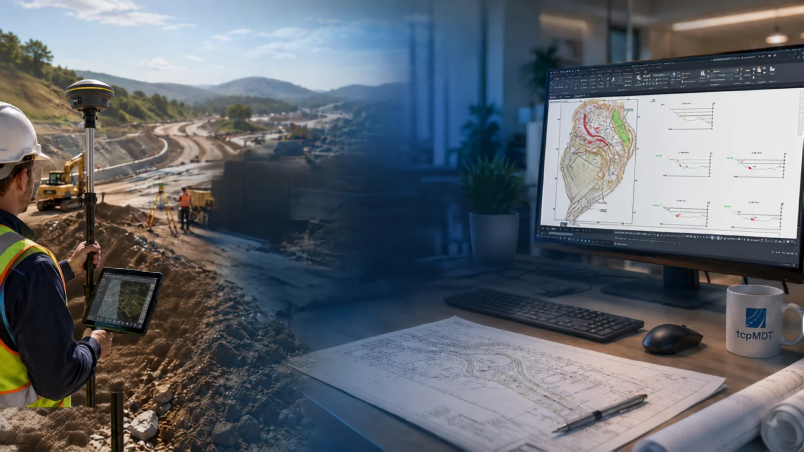 tcpMDT 26 de Aplitop para ZWCAD en Paraguay: levantamiento topográfico en obra y proyecto de ingeniería civil en gabinete